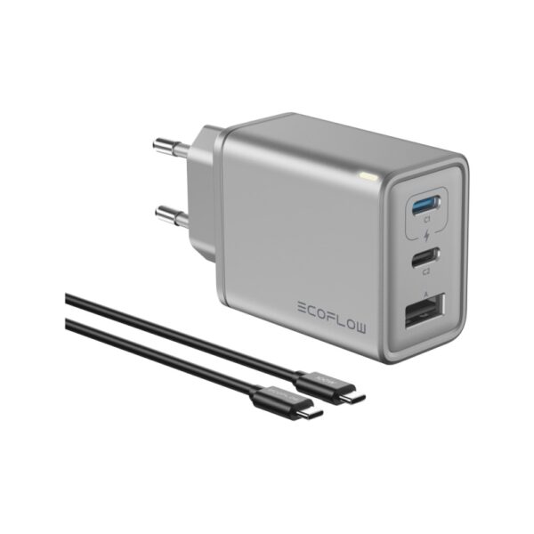 Φορτιστής EcoFlow Rapid GaN USB-C / USB-A 65W με Καλώδιο